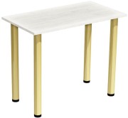 Stół stolik 90x50 Dąb craft bialy nogi złote