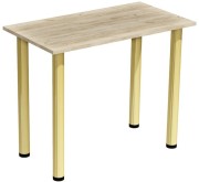 Stół stolik 90x50 Dąb craft szary nogi złote