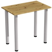 Stół stolik 80x50 dąb artisan nogi chromowane