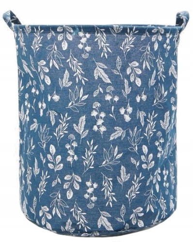 KOSZ POJEMNIK NA ZABAWKI PRANIE GRANATOWY LIŚCIE