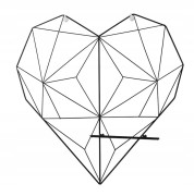 ORGANIZER KRATKA RAMKA NA ŚCIANĘ NA ZDJĘCIA METALOWA SERCE SERDUSZKO