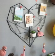 ORGANIZER KRATKA RAMKA NA ŚCIANĘ NA ZDJĘCIA METALOWA SERCE SERDUSZKO