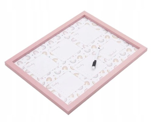 TABLICA SUCHOŚCIERALNA SZKOLNA DO SZKOŁY DLA DZIECKA 43x33 RÓŻOWA