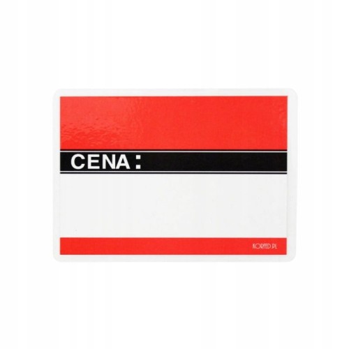 CENÓWKI LAMINOWANE A7 CENA PISANA 10szt CZERWONE