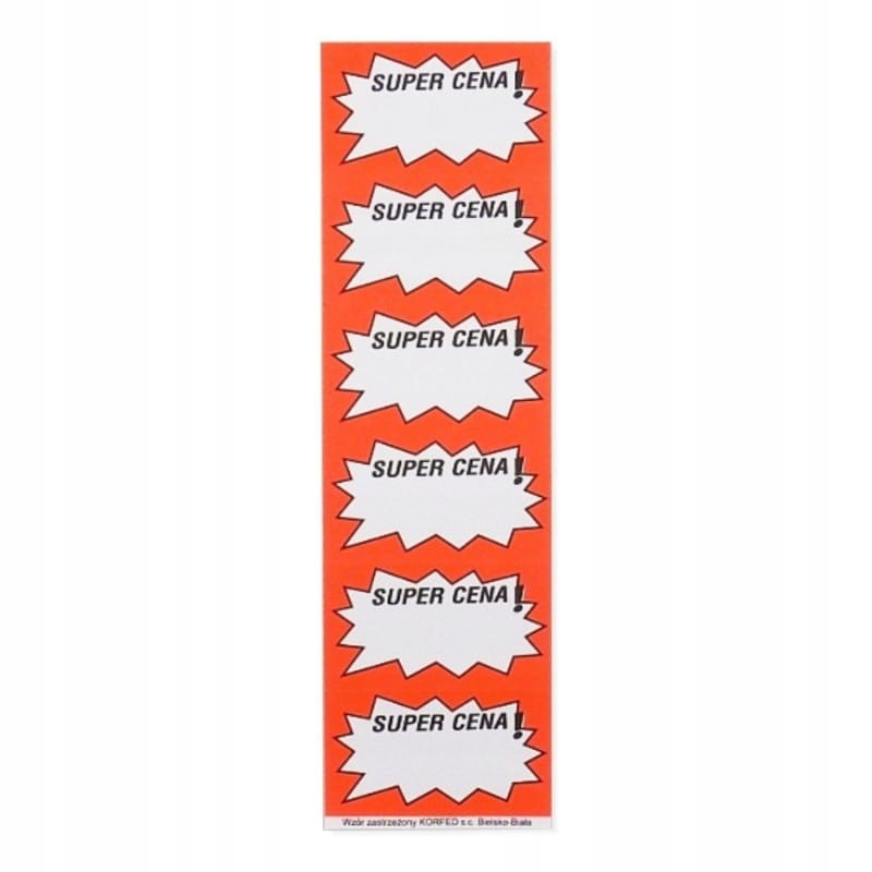 CENÓWKI SAMOPRZYLEPNE SUPER CENA 30szt CZERWONE