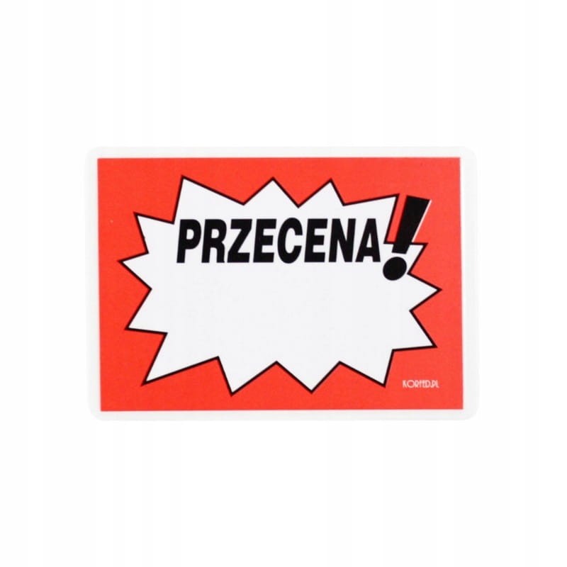 CENÓWKI LAMINOWANE A7 PRZECENA 10szt CZERWONE