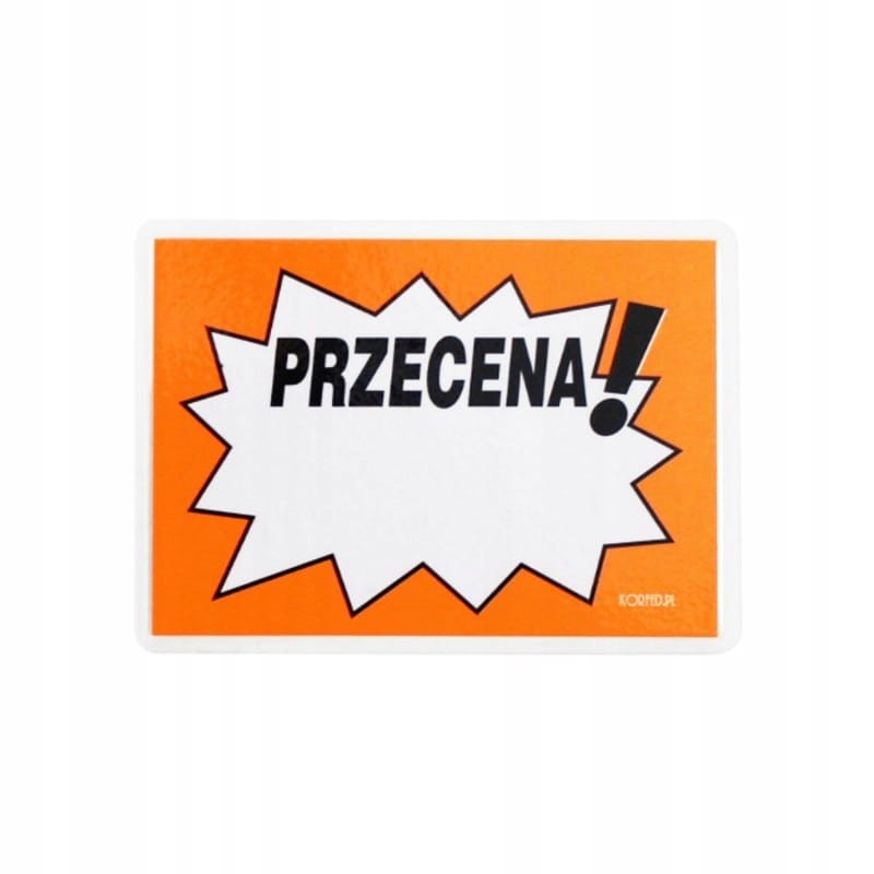 CENÓWKI LAMINOWANE A7 PRZECENA 10szt POMARAŃCZOWE