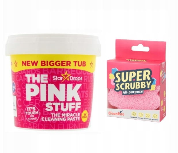 PINK STUFF UNIWERSALNA PASTA CZYSZCZĄCA 850G + GĄBKA SUPER SCRUBBY SCRUB