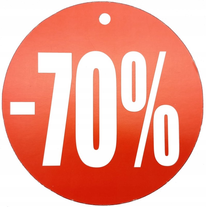 ETYKIETA PROMOCYJNA PRZECENA -70% KÓŁKO 24cm 1szt