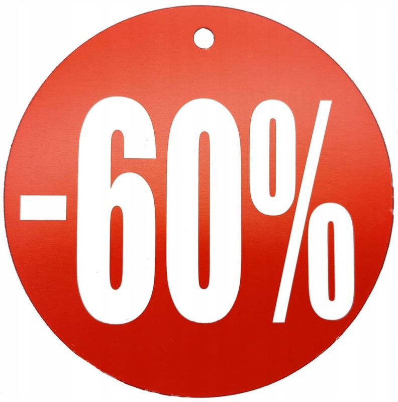 ETYKIETA PROMOCYJNA PRZECENA 60% 4,4 cm 10 sztuk
