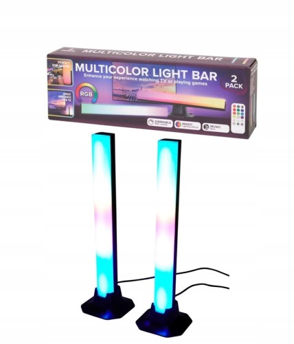 ZESTAW DWÓCH LAMP LAMPEK LEDOWYCH GAMINGOWE MULTICOLOR BAR SET