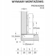 ZAWIAS NAKŁADANY + PROWADNIK H=0 CICHY DOMYK 1szt