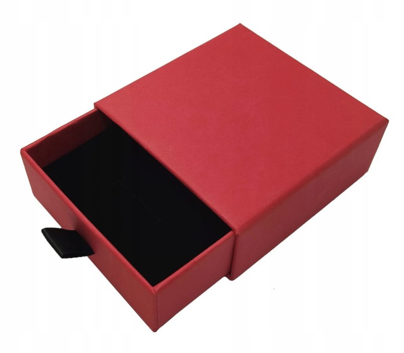 PUDEŁKO PIERŚCIONEK KOLCZYKI NA PREZENT CZERWONE
