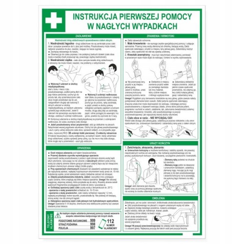 INSTRUKCJA PIERWSZEJ POMOCY W NAGŁYCH WYPADKACH Z