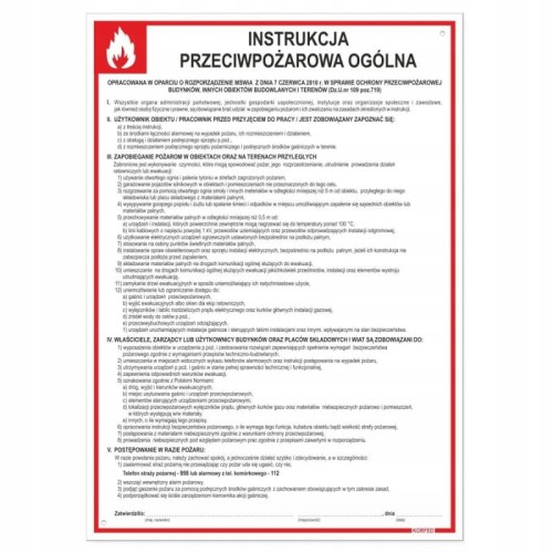 Instrukcja PPOŻ PRZECIWPOŻAROWA OGÓLNA