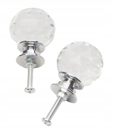 GAŁKA MEBLOWA UCHWYT KRYSZTAŁOWA SREBRNA 1szt