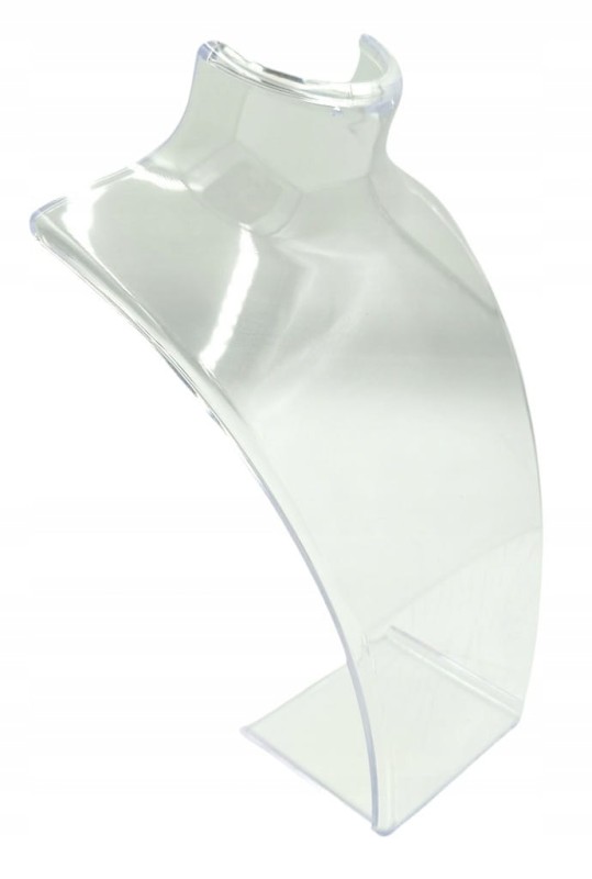EKSPOZYTOR POPIERSIE NA ŁAŃCUSZKI NASZYJNIKI BIŻUTERIĘ BEZBARWNY 22 cm
