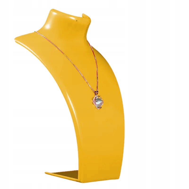 EKSPOZYTOR POPIERSIE NA ŁAŃCUSZKI NASZYJNIKI BIŻUTERIĘ ŻÓŁTE 22 cm