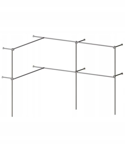 Metalowy narożny regał na odzież wieszak sklepowy rurowy 300x150x200 cm