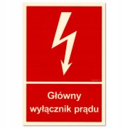 TABLICZKA GŁÓWNY WYŁĄCZNIK PRĄDU ŚWIECĄCY
