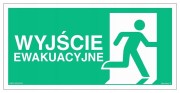 TABLICA 300x150mm WYJŚCIE EWAKAUCYJNE W PRAWO fotoluminescencyjny ŚWIECĄCY