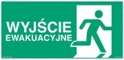 TABLICA 300x150mm WYJŚCIE EWAKAUCYJNE W PRAWO fotoluminescencyjny ŚWIECĄCY