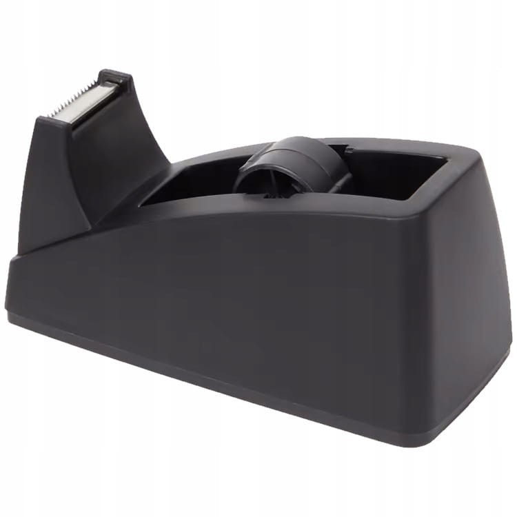 Podajnik dozownik taśmy klejącej 18mm biurowej samoprzylepnej czarny