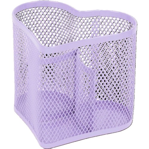 Organizer na biurko Serce - lawendowy przybornik na biurko