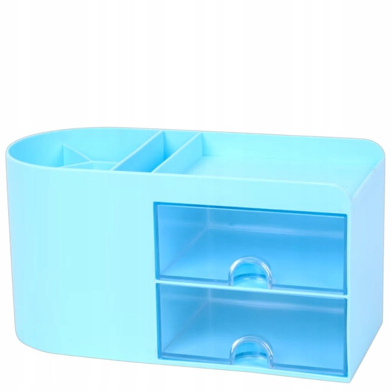 Organizer na biurko z przegródkami Niebieski PRZYBORNIK BIUROWY szkolny