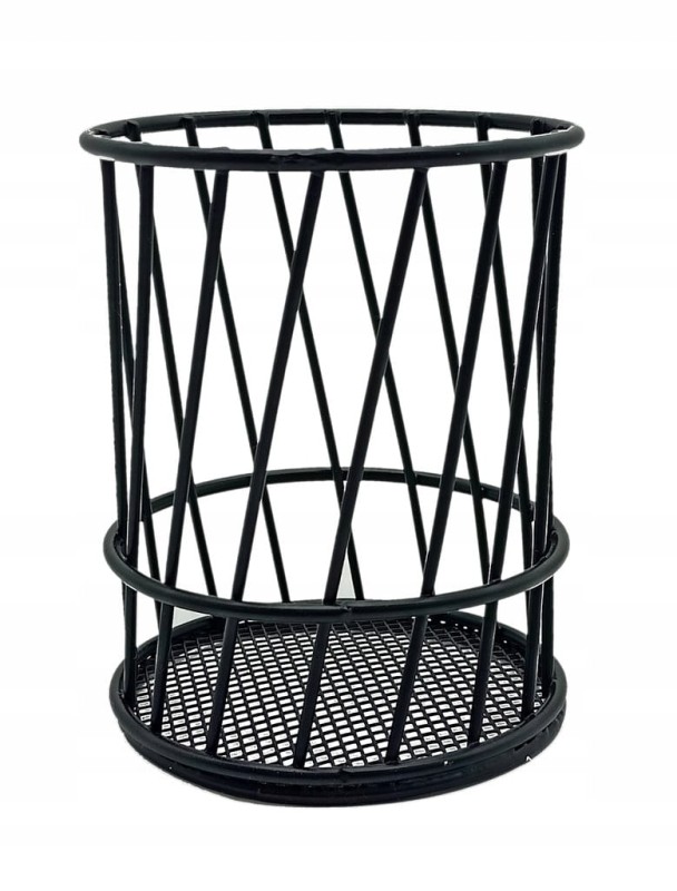 ORGANIZER PRZYBORNIK NA DŁUGOPISY CZARNY LOFT BIURKO METALOWY KUBEK