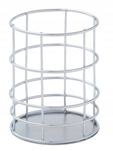 ORGANIZER PRZYBORNIK DŁUGOPISY PASKI SREBRNY KUBEK NA DŁUGOPISY