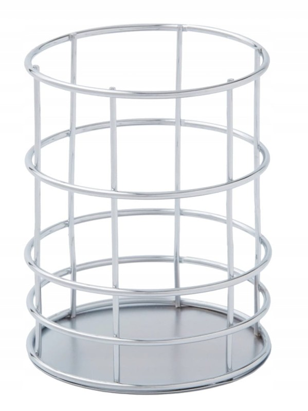 ORGANIZER PRZYBORNIK DŁUGOPISY PASKI SREBRNY KUBEK NA DŁUGOPISY