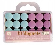 MINI MAGNESY NA LODÓWKĘ TABLICĘ Magnes OKRĄGŁE ZESTAW 18 szt. FIOLET