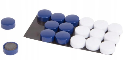 MINI MAGNESY NA LODÓWKĘ TABLICĘ Magnes OKRĄGŁE ZESTAW 18 szt. GRANATOWE