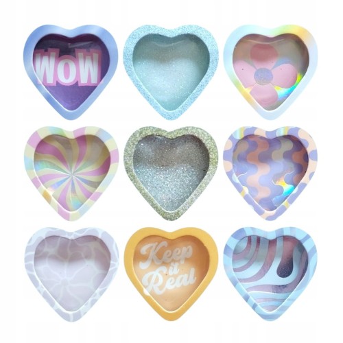 ZESTAW SZKALANYCH MAGNESÓW W KSZTAŁCIE SERCA WOW 9sztuk LODÓWKA TABLICA