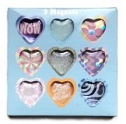 ZESTAW SZKALANYCH MAGNESÓW W KSZTAŁCIE SERCA WOW 9sztuk LODÓWKA TABLICA