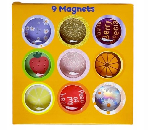 ZESTAW SZKALANYCH MAGNESÓW MAGNES MAGNESY OKRĄGŁE 9sztuk LODÓWKA TABLICA