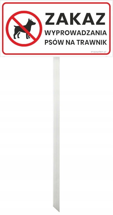 Trzonek słupku aluminium ZAKAZ PSÓW NA TRAWNIK