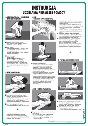 Instrukcja udzielania pierwszej pomocy, 245x350 mm 24,5x35cm