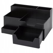 ORGANIZER NA BIURKO PRZYBORNIK SZUFLADA NA KARTECZKI DŁUGOPISY CZARNY