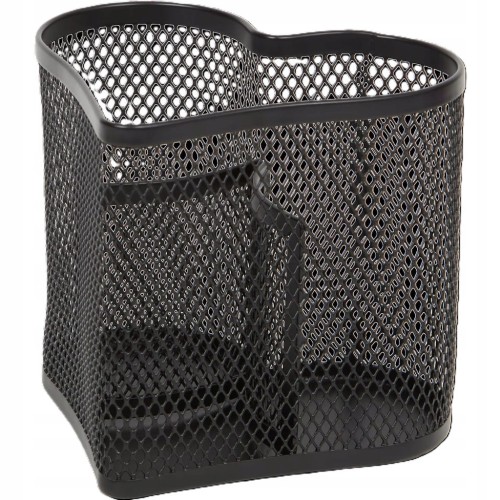 Organizer na biurko Serce z 3 przegródkami- czarny