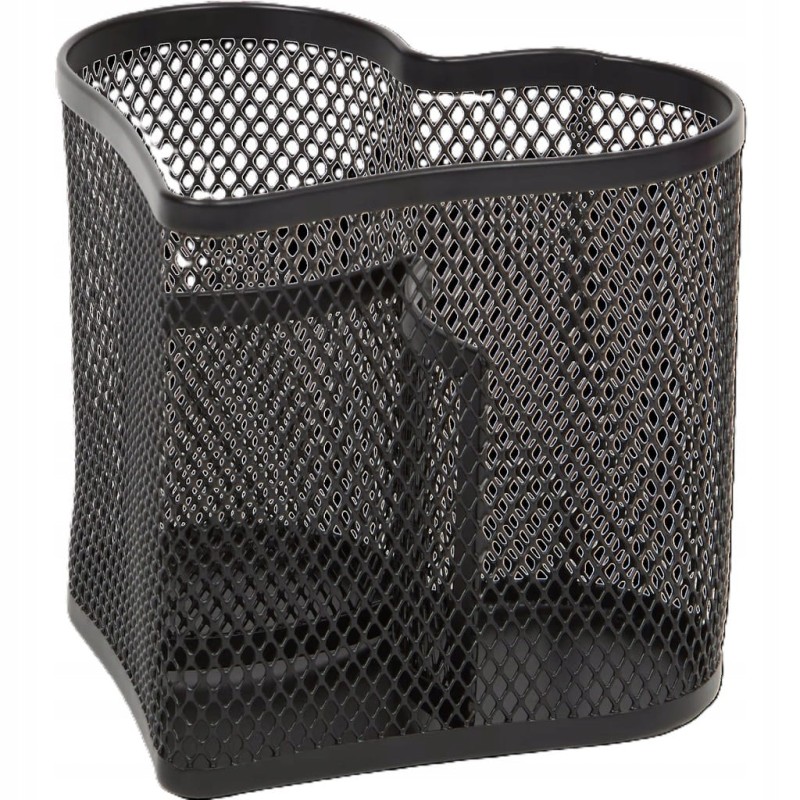 Organizer na biurko Serce z 3 przegródkami- czarny