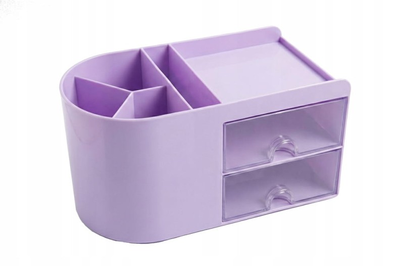 PLASTIKOWY ORGANIZER NA BIURKO. 2 SZUFLADKI. MIEJSCE NA KARTECZKI