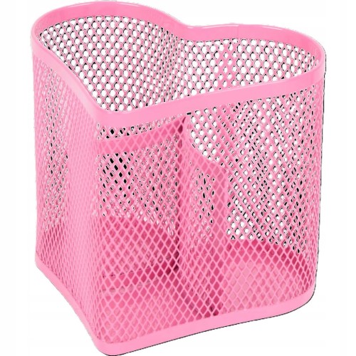 Organizer na biurko Serce z 3 przegródkami- różowy