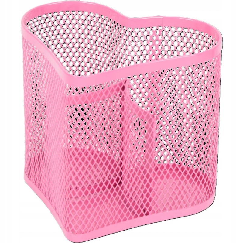 Organizer na biurko Serce z 3 przegródkami- różowy