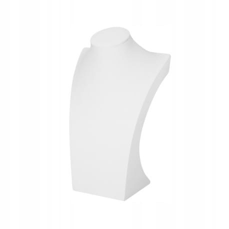 EKSPOZYTOR NA STOJAK POPIERSIE ŁAŃCUSZKI NASZYJNIKI BIAŁE EKOSKÓRA 25CM