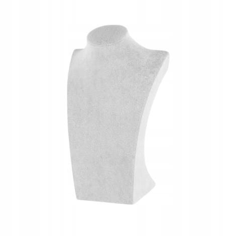 EKSPOZYTOR NA BIŻUTERIĘ STOJAK POPIERSIE NA ŁAŃCUSZKI NASZYJNIKI SZARE 25CM