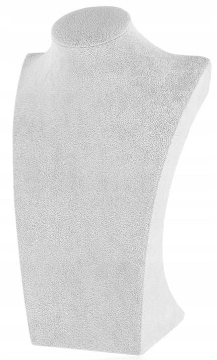 Popiersie Ekspozytor na Naszyjniki Szary Zamsz 30cm