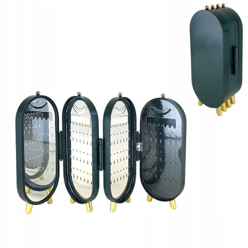 Ekspozytor stojak wielofunkcyjny ORGANIZER NA BIŻUTERIĘ butelkowa zieleń