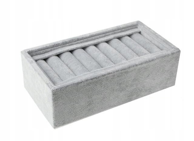 EKSPOZYTOR TACKA MAŁA NA KOLCZYKI PIERŚCIONKI BIŻUTERIĘ WYSOKA SZARA